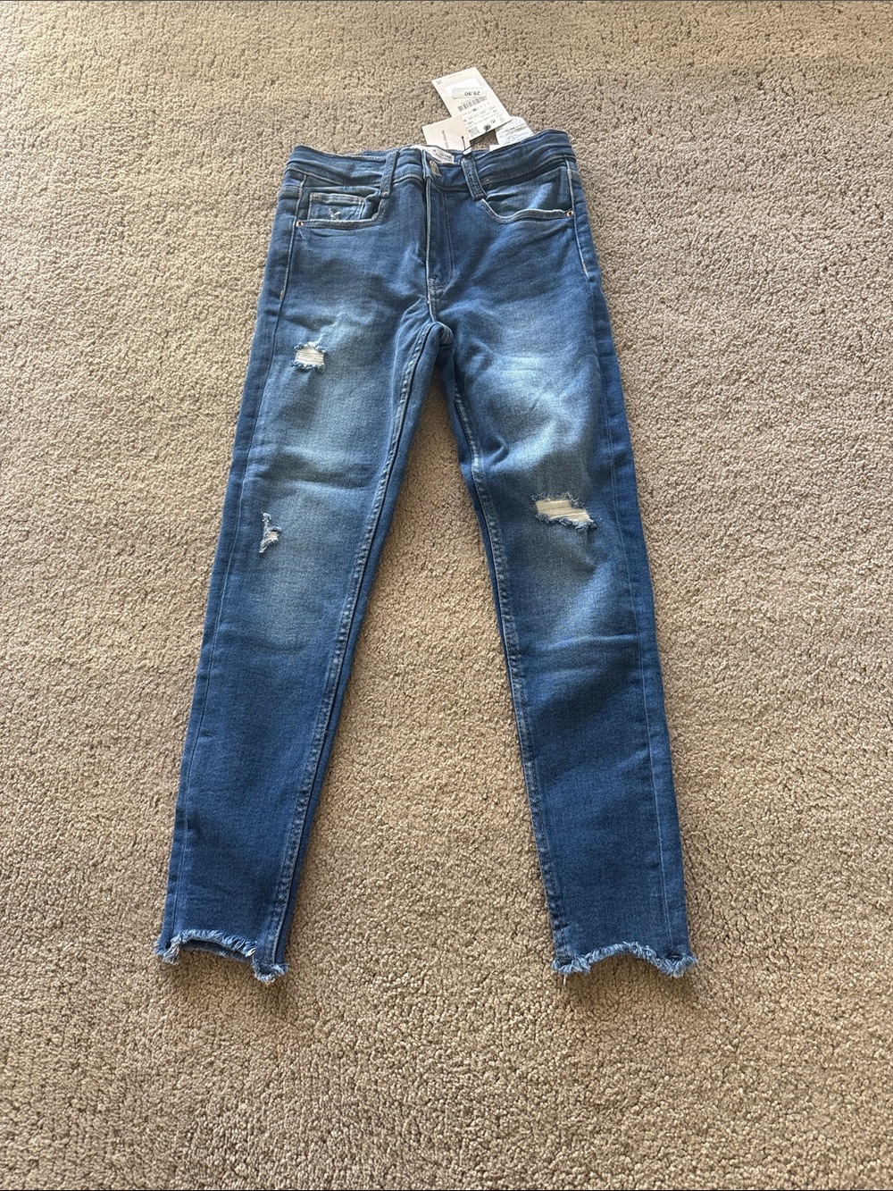 Zara Kids Blue Distressed Skinny Jeans